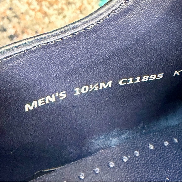 Cole Haan Navy Blue & Turquoise Leather Wingtip Oxford Dress Shoes Men’s Sz 10.5 - Picture 13 of 14